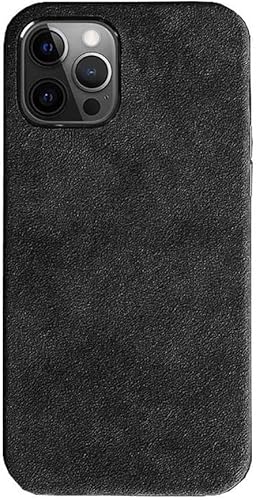 SERDAS Für Apple iPhone 12 und iPhone 12 Pro 6,1 Zoll Handyabdeckung, vollständig umwickelte Alcantara Handyhülle [Bildschirm- und Kameraschutz] (Farbe: Schwarz) von SERDAS