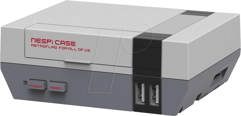 RPI NESPI CASE - Gehäuse für Raspberry Pi 3, NES-Design, grau von SERTRONICS