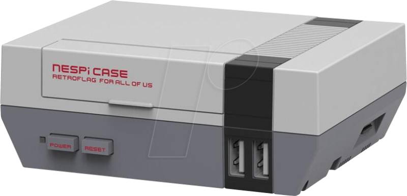 RPI NESPI CASE - Gehäuse für Raspberry Pi 3, NES-Design, grau von SERTRONICS