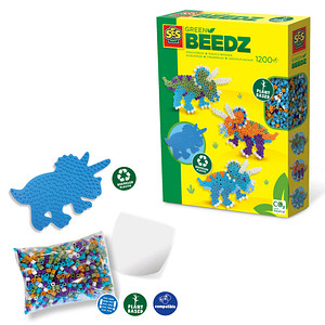 SES Creative® Bügelperlen Set GREEN BEEDZ Triceratops mehrfarbig von SES Creative®