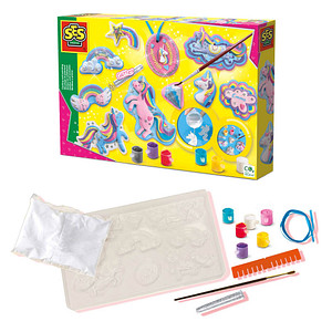 SES Creative® Gipsgießen-Set Glitzer Einhörner und Regenbogen mehrfarbig von SES Creative®