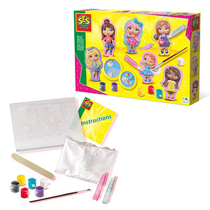 SES Creative® Gipsgießen-Set Glitzer Styling Girl mehrfarbig von SES Creative®