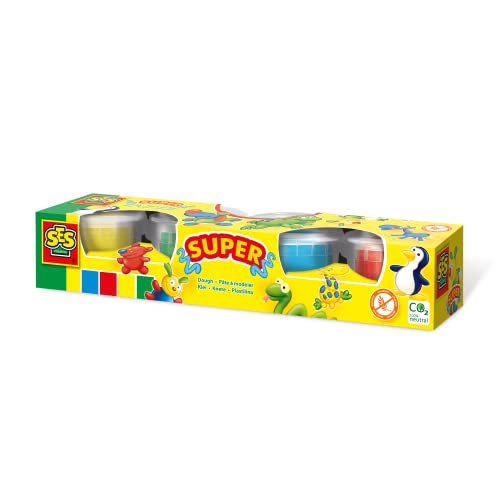 SES 465 Creative Knete Knetmasse, BlauGrünRotGelb, Standard von SES Creative