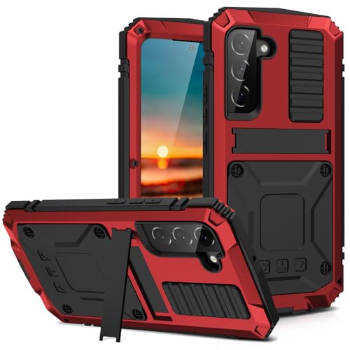 360 Anti-Fall-Metallabdeckung aus gehärtetem Glas für Samsung Galaxy S20 S21 S22 S23 S24 S25 Ultra S24 S25 Plus wasserdichte Hülle zum kabellosen Laden, rot, für Samsung Galaxy S22 Plus 360 Anti-Fall-Metallabdeckung aus gehärtetem Glas für Samsung Galaxy S20 S21 S22 S23 S24 S25 Ultra S24 S25 Plus wasserdichte Hülle zum kabellosen Laden, rot, für Samsung Galaxy S22 Plus von SETNGB