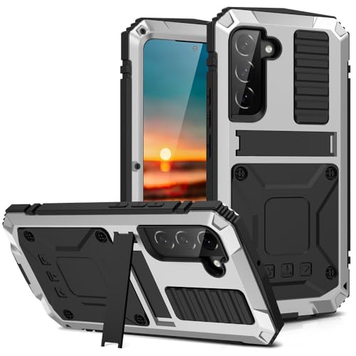 360 Grad Anti-Fall-Metallabdeckung aus gehärtetem Glas für Samsung Galaxy S20 S21 S22 S23 S24 S25 Ultra S24 S25 Plus wasserdichte Hülle zum kabellosen Laden, Silber, für Samsung Galaxy S22 Plus 360 Grad Anti-Fall-Metallabdeckung aus gehärtetem Glas für Samsung Galaxy S20 S21 S22 S23 S24 S25 Ultra S24 S25 Plus wasserdichte Hülle zum kabellosen Laden, Silber, für Samsung Galaxy S22 Plus von SETNGB