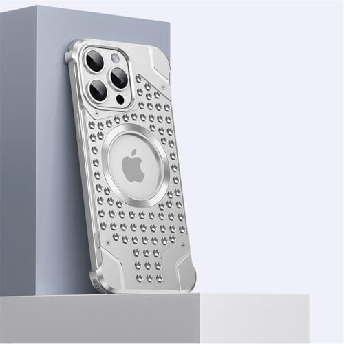 Metallhohle magnetische Wärmeableitungs-Handyhülle für iPhone 15 16 Pro Max 16 Plus randlose Panzerung stoßfeste Schutzhülle, Silber, für iPhone 16 Pro Metallhohle magnetische Wärmeableitungs-Handyhülle für iPhone 15 16 Pro Max 16 Plus randlose Panzerung stoßfeste Schutzhülle, Silber, für iPhone 16 Pro von SETNGB