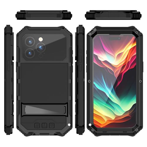 SETNGB 360-Grad-Vollabdeckung, gehärtetes Glas, Metall, Schutzhülle für iPhone 15 16 Pro Max 15 16 Plus, unsichtbare Halterung, Anti-Fall-Schutzhülle, Schwarz, für iPhone 16 Pro Max SETNGB 360-Grad-Vollabdeckung, gehärtetes Glas, Metall, Schutzhülle für iPhone 15 16 Pro Max 15 16 Plus, unsichtbare Halterung, Anti-Fall-Schutzhülle, Schwarz, für iPhone 16 Pro Max von SETNGB