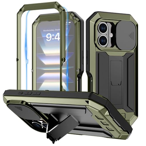 SETNGB 360-Grad-Vollschutzhülle aus gehärtetem Glas und Metall für iPhone 16 Pro Max 16 Plus, unsichtbare Halterung, Anti-Fall-Schutzhülle, Hellgrün, für iPhone 16 Plus SETNGB 360-Grad-Vollschutzhülle aus gehärtetem Glas und Metall für iPhone 16 Pro Max 16 Plus, unsichtbare Halterung, Anti-Fall-Schutzhülle, Hellgrün, für iPhone 16 Plus von SETNGB