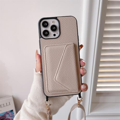 SETNGB Crossbody-Handyhülle aus Leder mit Kartensteckplatz für iPhone 11 12 13 14 15 16 Pro Max 14 15 16 Plus Anti-Fall-Schutzhülle, Hellkhaki, für iPhone 14 SETNGB Crossbody-Handyhülle aus Leder mit Kartensteckplatz für iPhone 11 12 13 14 15 16 Pro Max 14 15 16 Plus Anti-Fall-Schutzhülle, Hellkhaki, für iPhone 14 von SETNGB