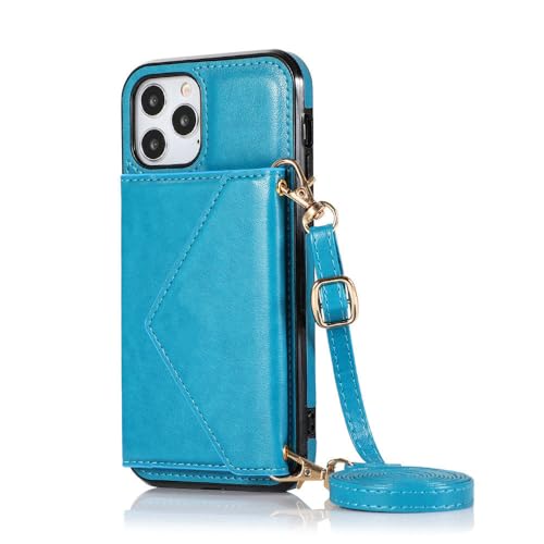 SETNGB Dreieckige Crossbody-Lederhülle mit Lanyard-Karte für iPhone 11 12 13 14 15 16 Pro Max 14 15 16 Plus, stoßfeste Schutzhülle, Blau, für iPhone 12 Pro SETNGB Dreieckige Crossbody-Lederhülle mit Lanyard-Karte für iPhone 11 12 13 14 15 16 Pro Max 14 15 16 Plus, stoßfeste Schutzhülle, Blau, für iPhone 12 Pro von SETNGB