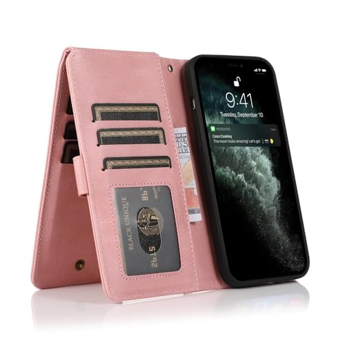 SETNGB Leder-Brieftaschen-Kartenetui für iPhone 11 12 13 14 15 16 Pro Max 14 15 16 Plus stoßfeste Hülle, Roségold, Für iPhone 14 Pro Pro SETNGB Leder-Brieftaschen-Kartenetui für iPhone 11 12 13 14 15 16 Pro Max 14 15 16 Plus stoßfeste Hülle, Roségold, Für iPhone 14 Pro Pro von SETNGB