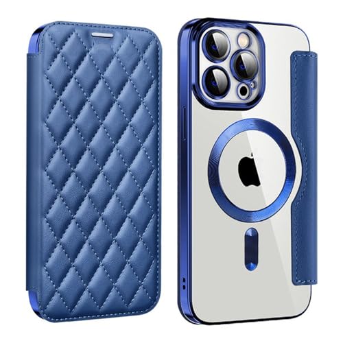 SETNGB Leder-Diamant-Magnet-Vollabdeckungs-Handyhülle für iPhone 12 13 14 15 16 Pro Max 14 15 16 Plus kabellose Lade-Anti-Fall-Schutzhülle, Königsblau, für iPhone 16 Pro Max SETNGB Leder-Diamant-Magnet-Vollabdeckungs-Handyhülle für iPhone 12 13 14 15 16 Pro Max 14 15 16 Plus kabellose Lade-Anti-Fall-Schutzhülle, Königsblau, für iPhone 16 Pro Max von SETNGB