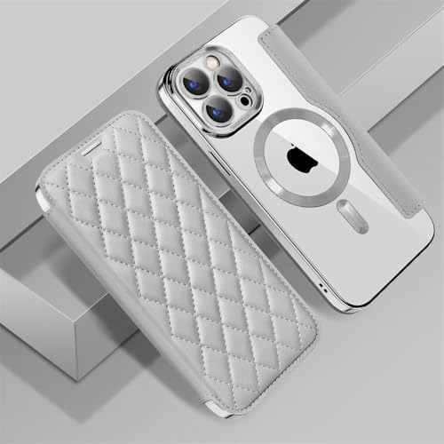 SETNGB Leder-Diamant-Magnet-Vollabdeckungs-Handyhülle für iPhone 12 13 14 15 16 Pro Max 14 15 16 Plus kabellose Lade-Anti-Fall-Schutzhülle, Titangrau, für iPhone 14 Pro SETNGB Leder-Diamant-Magnet-Vollabdeckungs-Handyhülle für iPhone 12 13 14 15 16 Pro Max 14 15 16 Plus kabellose Lade-Anti-Fall-Schutzhülle, Titangrau, für iPhone 14 Pro von SETNGB