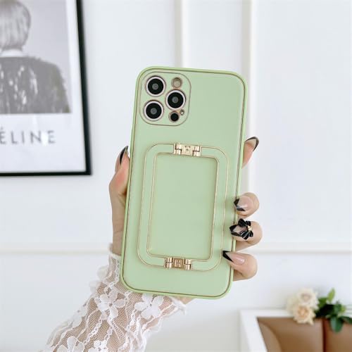 SETNGB Leder-Metall-Faltständerhalterung für iPhone 16 15 14 13 12 11 Pro Max 14 15 16 Plus Stoßfeste Hülle, Matcha Green, Für iPhone 13 Pro Max SETNGB Leder-Metall-Faltständerhalterung für iPhone 16 15 14 13 12 11 Pro Max 14 15 16 Plus Stoßfeste Hülle, Matcha Green, Für iPhone 13 Pro Max von SETNGB