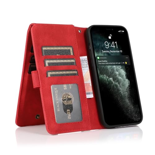 SETNGB Lederbrieftaschen-Kartenetui für iPhone 11 12 13 14 15 16 Pro Max 14 15 16 Plus stoßfeste Hülle, rot, für iPhone 13 Pro Pro SETNGB Lederbrieftaschen-Kartenetui für iPhone 11 12 13 14 15 16 Pro Max 14 15 16 Plus stoßfeste Hülle, rot, für iPhone 13 Pro Pro von SETNGB