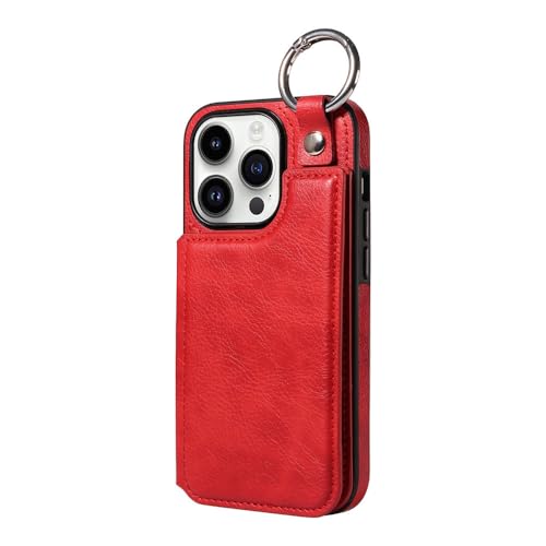 SETNGB Litchi PU-Leder-Kartenhalter-Handyhülle für iPhone 11 12 13 14 15 16 Pro Max 14 15 16 Plus Stoßfeste Schutzhülle, rot, für iPhone 13 Pro SETNGB Litchi PU-Leder-Kartenhalter-Handyhülle für iPhone 11 12 13 14 15 16 Pro Max 14 15 16 Plus Stoßfeste Schutzhülle, rot, für iPhone 13 Pro von SETNGB