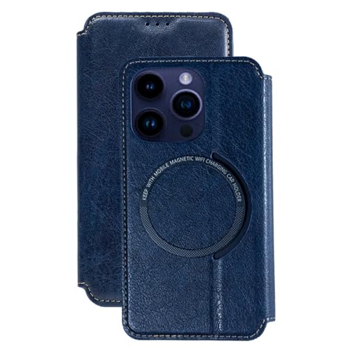 SETNGB Magnetische Handyhülle aus Leder mit Kartensteckplatz für iPhone 11 12 13 14 15 16 Pro Max 14 15 16 Plus Kabelloses Laden Anti-Fall-Schutzhülle, Blau, Für iPhone 15 Plus SETNGB Magnetische Handyhülle aus Leder mit Kartensteckplatz für iPhone 11 12 13 14 15 16 Pro Max 14 15 16 Plus Kabelloses Laden Anti-Fall-Schutzhülle, Blau, Für iPhone 15 Plus von SETNGB