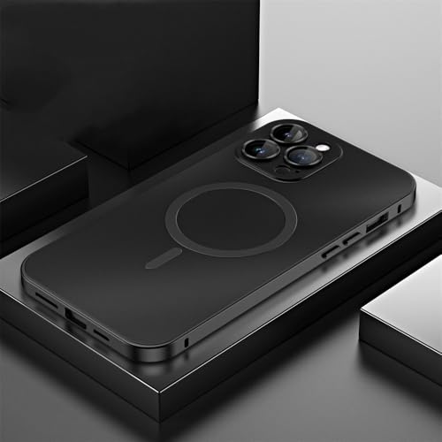 SETNGB Magnetische Hülle mit Aluminium-Metallrahmen für iPhone 12 13 14 15 16 Pro Max 14 15 16 Plus, kabellose Ladelinsenfolie, PC-Rückwandabdeckung, Textur Schwarz, für iPhone 14 Pro Max SETNGB Magnetische Hülle mit Aluminium-Metallrahmen für iPhone 12 13 14 15 16 Pro Max 14 15 16 Plus, kabellose Ladelinsenfolie, PC-Rückwandabdeckung, Textur Schwarz, für iPhone 14 Pro Max von SETNGB