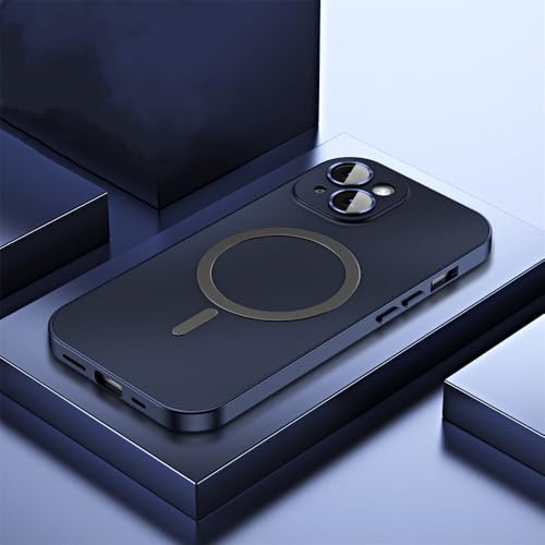 SETNGB Magnetische Hülle mit Aluminium-Metallrahmen für iPhone 12 13 14 15 16 Pro Max 14 15 16 Plus, kabellose Ladelinsenfolie, PC-Rückwandabdeckung, Titanblau, für iPhone 14 Plus SETNGB Magnetische Hülle mit Aluminium-Metallrahmen für iPhone 12 13 14 15 16 Pro Max 14 15 16 Plus, kabellose Ladelinsenfolie, PC-Rückwandabdeckung, Titanblau, für iPhone 14 Plus von SETNGB