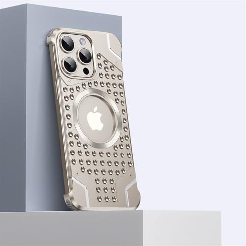 SETNGB Metallhohle magnetische Wärmeableitungs-Handyhülle für iPhone 15 16 Pro Max 16 Plus Randlose Panzerung Stoßfeste Schutzhülle,Titanium,Für iPhone 16 Plus SETNGB Metallhohle magnetische Wärmeableitungs-Handyhülle für iPhone 15 16 Pro Max 16 Plus Randlose Panzerung Stoßfeste Schutzhülle,Titanium,Für iPhone 16 Plus von SETNGB