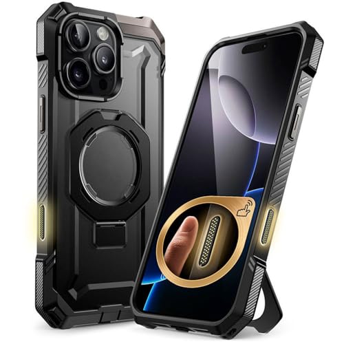 SETNGB Robuste Handyhülle mit Magnethalterung für iPhone 16 Pro Max mit Kamerasteuerungs-Aufnahmetaste, kabelloses Laden, Fallschutzhülle, Schwarz, für iPhone 16 Pro SETNGB Robuste Handyhülle mit Magnethalterung für iPhone 16 Pro Max mit Kamerasteuerungs-Aufnahmetaste, kabelloses Laden, Fallschutzhülle, Schwarz, für iPhone 16 Pro von SETNGB