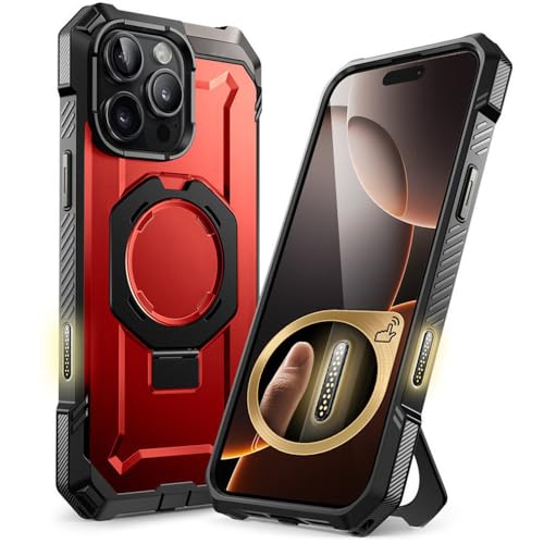SETNGB Robuste Handyhülle mit Magnethalterung für iPhone 16 Pro Max mit Kamerasteuerungs-Aufnahmetaste, kabelloses Laden, Fallschutzhülle, rot, für iPhone 16 Pro Max SETNGB Robuste Handyhülle mit Magnethalterung für iPhone 16 Pro Max mit Kamerasteuerungs-Aufnahmetaste, kabelloses Laden, Fallschutzhülle, rot, für iPhone 16 Pro Max von SETNGB