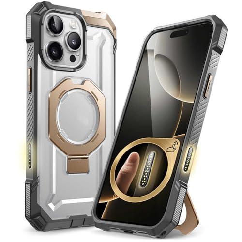 SETNGB Robuste Handyhülle mit magnetischer Halterung für iPhone 16 Pro Max, mit Kamerasteuerung, Aufnahmetaste, kabellosem Laden, Fallschutzhülle, Transparent Platinum, für iPhone 16 Pro Max SETNGB Robuste Handyhülle mit magnetischer Halterung für iPhone 16 Pro Max, mit Kamerasteuerung, Aufnahmetaste, kabellosem Laden, Fallschutzhülle, Transparent Platinum, für iPhone 16 Pro Max von SETNGB