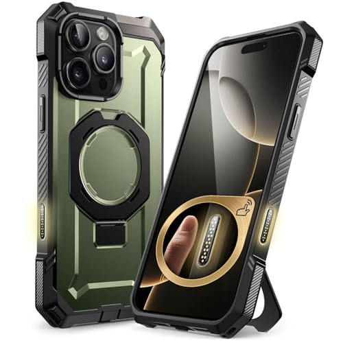 SETNGB Robuste Handyhülle mit magnetischer Halterung für iPhone 16 Pro Max mit Kamerasteuerungs-Aufnahmetaste, kabelloses Laden, Fallschutzhülle, Mitternachtsgrün, für iPhone 16 Pro Max SETNGB Robuste Handyhülle mit magnetischer Halterung für iPhone 16 Pro Max mit Kamerasteuerungs-Aufnahmetaste, kabelloses Laden, Fallschutzhülle, Mitternachtsgrün, für iPhone 16 Pro Max von SETNGB