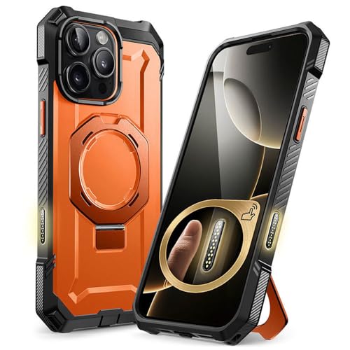 SETNGB Robuste Handyhülle mit magnetischer Halterung für iPhone 16 Pro Max mit Kamerasteuerungs-Aufnahmetaste, kabelloses Laden, Fallschutzhülle, Orange, für iPhone 16 Pro Max SETNGB Robuste Handyhülle mit magnetischer Halterung für iPhone 16 Pro Max mit Kamerasteuerungs-Aufnahmetaste, kabelloses Laden, Fallschutzhülle, Orange, für iPhone 16 Pro Max von SETNGB