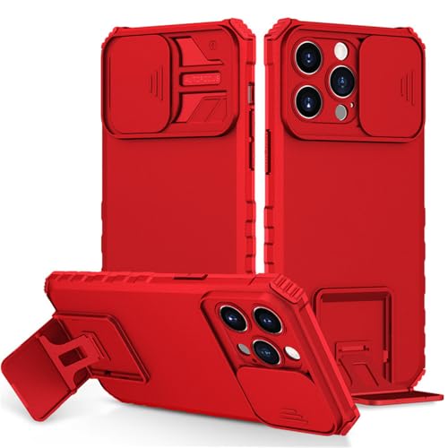 SETNGB Schiebe-Schutzlinsen-Ständerabdeckung für iPhone 16 15 14 13 12 11 Pro Max 14 15 16 Plus Anti-Fall-Schutzhülle, rot, für iPhone 16 Plus von SETNGB
