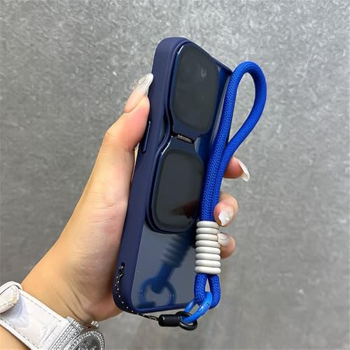 SETNGB Sonnenbrillenhalter-Telefonhülle aus mattiertem Acryl für iPhone 12 13 14 15 Pro Max mit Lanyard-Schutzhülle gegen Fallen, Blau, Für iPhone 13 Pro Max SETNGB Sonnenbrillenhalter-Telefonhülle aus mattiertem Acryl für iPhone 12 13 14 15 Pro Max mit Lanyard-Schutzhülle gegen Fallen, Blau, Für iPhone 13 Pro Max von SETNGB