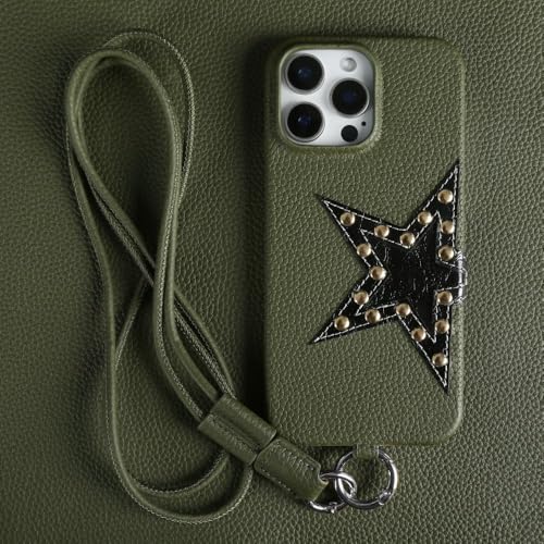 SETNGB Strap Crossbody Lanyard Leder-Telefonhülle für iPhone 16 15 14 13 12 11 Pro Max 14 15 16 Plus Anti-Drop-Schutzhülle, Armeegrün, für iPhone 15 Pro SETNGB Strap Crossbody Lanyard Leder-Telefonhülle für iPhone 16 15 14 13 12 11 Pro Max 14 15 16 Plus Anti-Drop-Schutzhülle, Armeegrün, für iPhone 15 Pro von SETNGB
