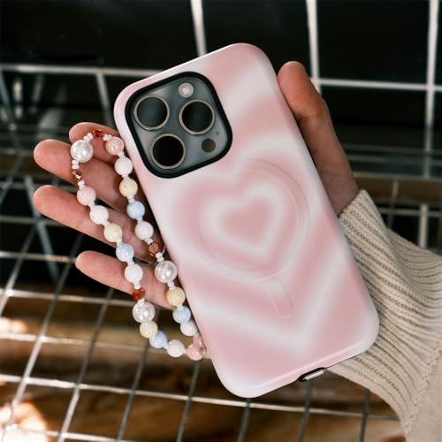 SETNGB Süße und vielseitige magnetische Handyhülle mit rosa und weißem Herz für iPhone 13 14 15 16 Pro Max mit Lanyard-Schutzhülle gegen Fallen, Pink White, für iPhone 16 Pro Max SETNGB Süße und vielseitige magnetische Handyhülle mit rosa und weißem Herz für iPhone 13 14 15 16 Pro Max mit Lanyard-Schutzhülle gegen Fallen, Pink White, für iPhone 16 Pro Max von SETNGB