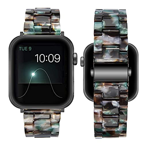 SEURE Kompatibel mit Apple Watch Armband 38mm 40mm 41mm 42mm 44mm 45mm, Damen Herren Buntes Harz Ersatzarmband für Series SE/8/7/6/5/4/3/2/1 von SEURE