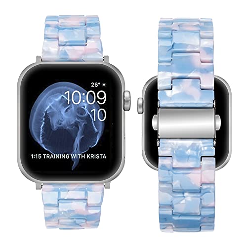 SEURE Kompatibel mit Apple Watch Armband 38mm 40mm 41mm 42mm 44mm 45mm, Damen Herren Buntes Harz Ersatzarmband für Series SE/8/7/6/5/4/3/2/1 von SEURE