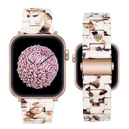 SEURE Kompatibel mit Apple Watch Armband 42mm 44mm 45mm 46mm 49mm Damen Herren Resin Harz Ersatzarmband Leicht Ersatz für Apple Watch Ultra/Ultra 2,Series 10 9 8 7 6 SE 5 4 3 2 1 Nougat Weiß SEURE Kompatibel mit Apple Watch Armband 42mm 44mm 45mm 46mm 49mm Damen Herren Resin Harz Ersatzarmband Leicht Ersatz für Apple Watch Ultra/Ultra 2,Series 10 9 8 7 6 SE 5 4 3 2 1 Nougat Weiß von SEURE