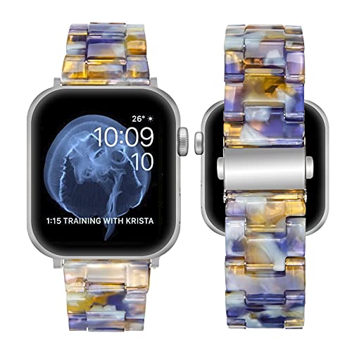 SEURE Kompatibel mit Apple Watch Armband 38mm 40mm 41mm 42mm 44mm 45mm, Damen Herren Buntes Harz Ersatzarmband für Series SE/8/7/6/5/4/3/2/1 von SEURE