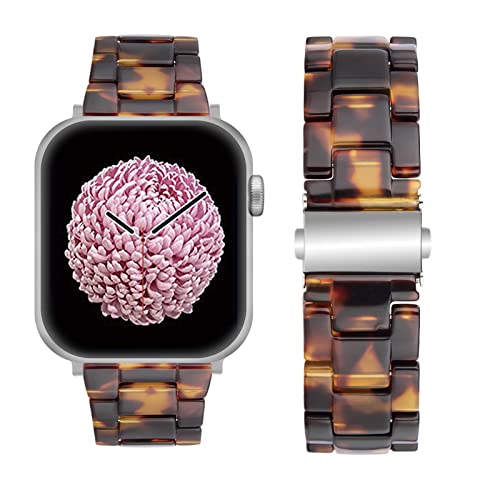 SEURE Kompatibel mit Apple Watch Armband 38mm 40mm 41mm 42mm 44mm 45mm, Damen Herren Uhrarmband Buntes Harz Ersatzarmband mit Edelstahl Schnalle für Series SE/8/7/6/5/4/3/2/1 von SEURE