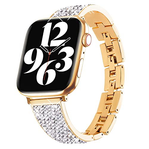 SEURE Kompatibel mit Apple Watch Armband 38mm 40mm 41mm 42mm 44mm 45mm,Damen Glitzer Strass Diamant Uhrarmband Ersatzarmband für Series 8/7/6/5/4/3/2/1/SE von SEURE