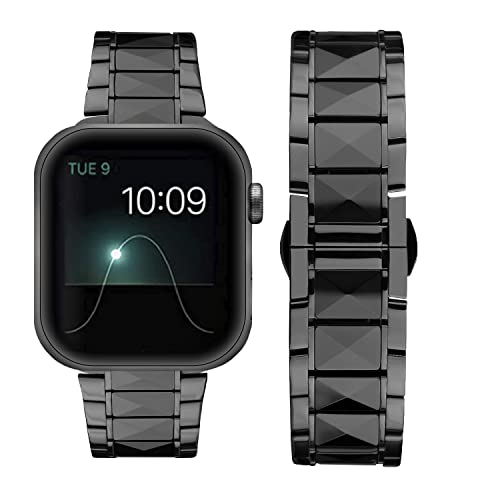 SEURE Kompatibel mit Apple Watch Armband 38mm 40mm 42mm 44mm,Damen Herren Luxus Wolframstahl Uhrarmband Ersatzarmband mit Metallschließe für Series SE/8/7/6/5/4/3/2/1 von SEURE
