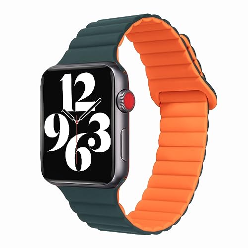 SEURE Kompatibel mit Apple Watch Armband 41mm 40mm 38mm,Damen Herren Hautfreundlich Ersatzarmband Silikon Uhrarmband mit Magnetverschluss für Series 8 7 6 5 4 3 2 1 SE,Rosa von SEURE