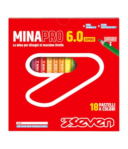 SEVEN Minapro 6.0 Schulstifte, Schachtel mit 18 Stück, 18 Buntstifte mit Namensfeld, Kinder und Jugendliche SEVEN Minapro 6.0 Schulstifte, Schachtel mit 18 Stück, 18 Buntstifte mit Namensfeld, Kinder und Jugendliche von SEVEN