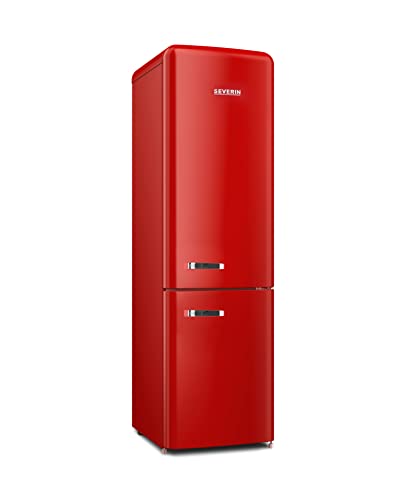 SEVERIN Retro Kombi Total No Frost, NoFrost-Technologie, ''Fast-Cooling''-Funktion, ZEROBOX und VEGGIEBOX für die perfekte Lagerung, 250 L Nutzinhalt, rot, RKG 8927 SEVERIN Retro Kombi Total No Frost, NoFrost-Technologie, ''Fast-Cooling''-Funktion, ZEROBOX und VEGGIEBOX für die perfekte Lagerung, 250 L Nutzinhalt, rot, RKG 8927 von SEVERIN
