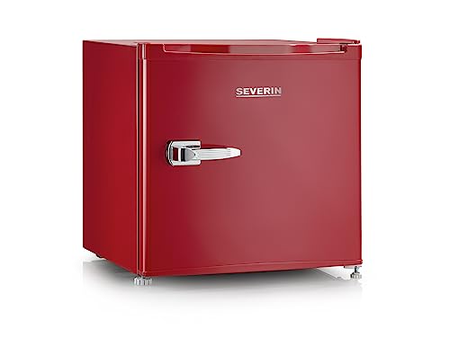 SEVERIN Retro Mini Kühl-/Gefrierbox (31 l), Gefrierschrank klein, Minikühlschrank mit flexibler Temperaturregelung, Tischkühlschrank, rot, GB 8881 von SEVERIN