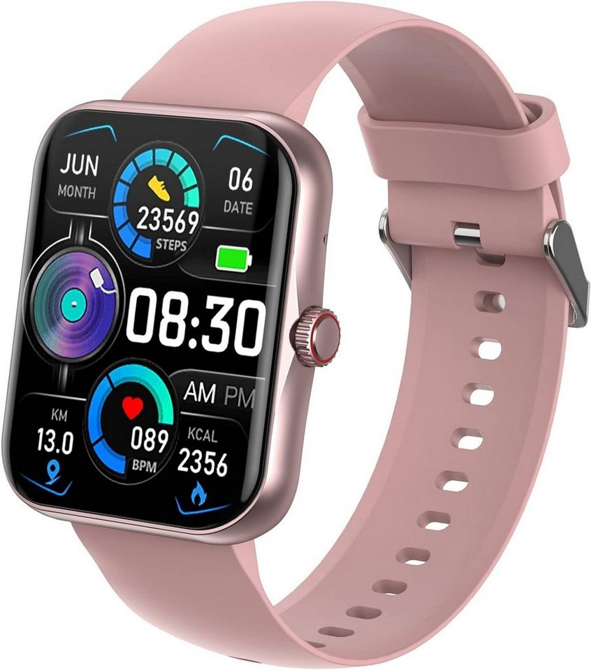 SEVGTAR Smartwatch (1,83 Zoll, Android iOS), Telefonfunktion Fitness Tracker Schlafmonitor 37 Sportmodi Armbanduhr von SEVGTAR