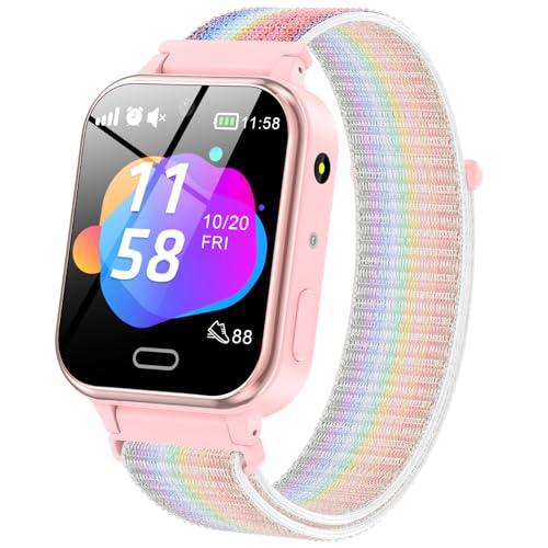 SEVGTAR Smartwatch Kinder - Uhr Telefon für Mädchen Jungen mit Anruf, SOS, 22 Spiele, Musik, Kamera, Wecker, Taschenlampe, Kinderuhr Telefonieren Smart Watch Kids Geschenk von SEVGTAR