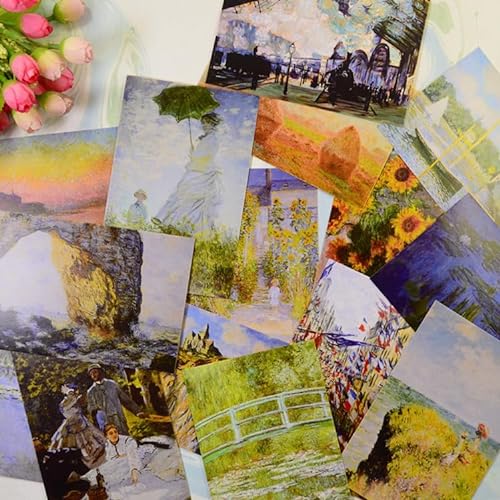 SEVSO Monet Seerosen Postkarten-Set – berühmte Ölgemälde von Claude Monet – 30 Karten mit Umschlägen – innen blanko für Ihre Nachricht von SEVSO