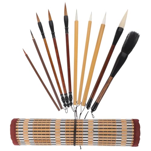 SEWACC 1 Satz Chinesischer Kalligraphiepinsel Bambusbürste japanischer Pinsel kaligrafieset kalligraphie set Kalligraphie-Schreibpinsel Kunstbedarf Hakenlinie Kalligraphie-Stift von SEWACC