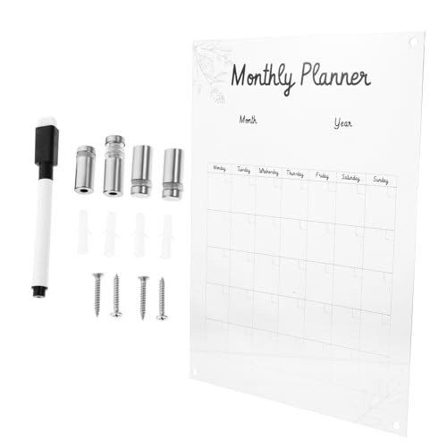 SEWACC 1 Set Monatsplan Nachrichtentafel Kreideschild Trocken Abwischbare Tafel Kalendertafeln Trocken Abwischbare Tafel Schwarzer Rahmen Hinweis Kleine Trocken Abwischbare Tafel von SEWACC