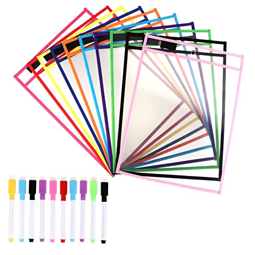 SEWACC 1 Set Trockenlöschbeutel Kartenordnertaschen Wiederverwendbare Geldscheintaschen Taschen Halter Für Geschäftspapiere Trockenlöschordnerhülle Wasserdichte Dokumentenordner von SEWACC